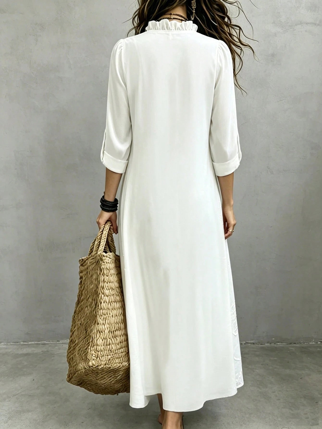 Aurora | Elegante geborduurde maxi-jurk