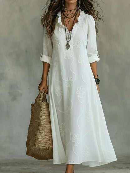 Aurora | Elegante geborduurde maxi-jurk