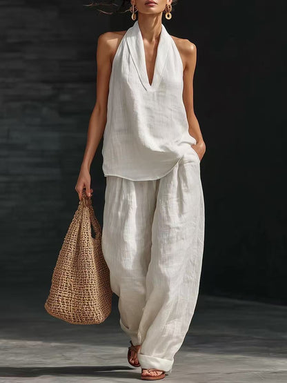 Chloe | Bohemian 2-Delige Set met Wijde Broek en Zakken