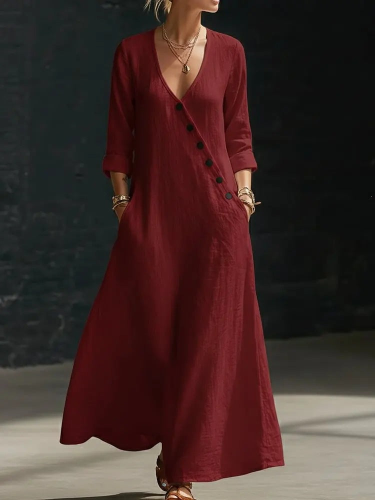 Elena | Elegante maxi-jurk met zakken
