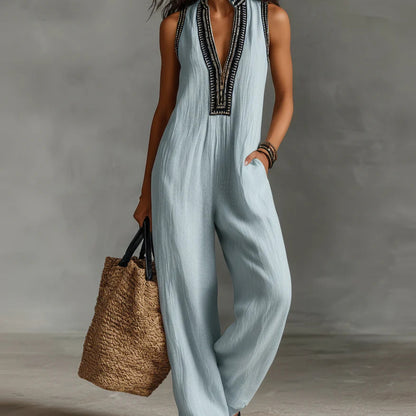 Layla | Elegante V-Hals Jumpsuit met Detail